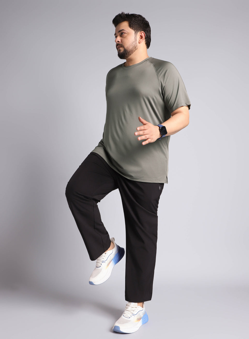 Men's Dark Grey Ultimate Running Plus Size regular fit T-shirt