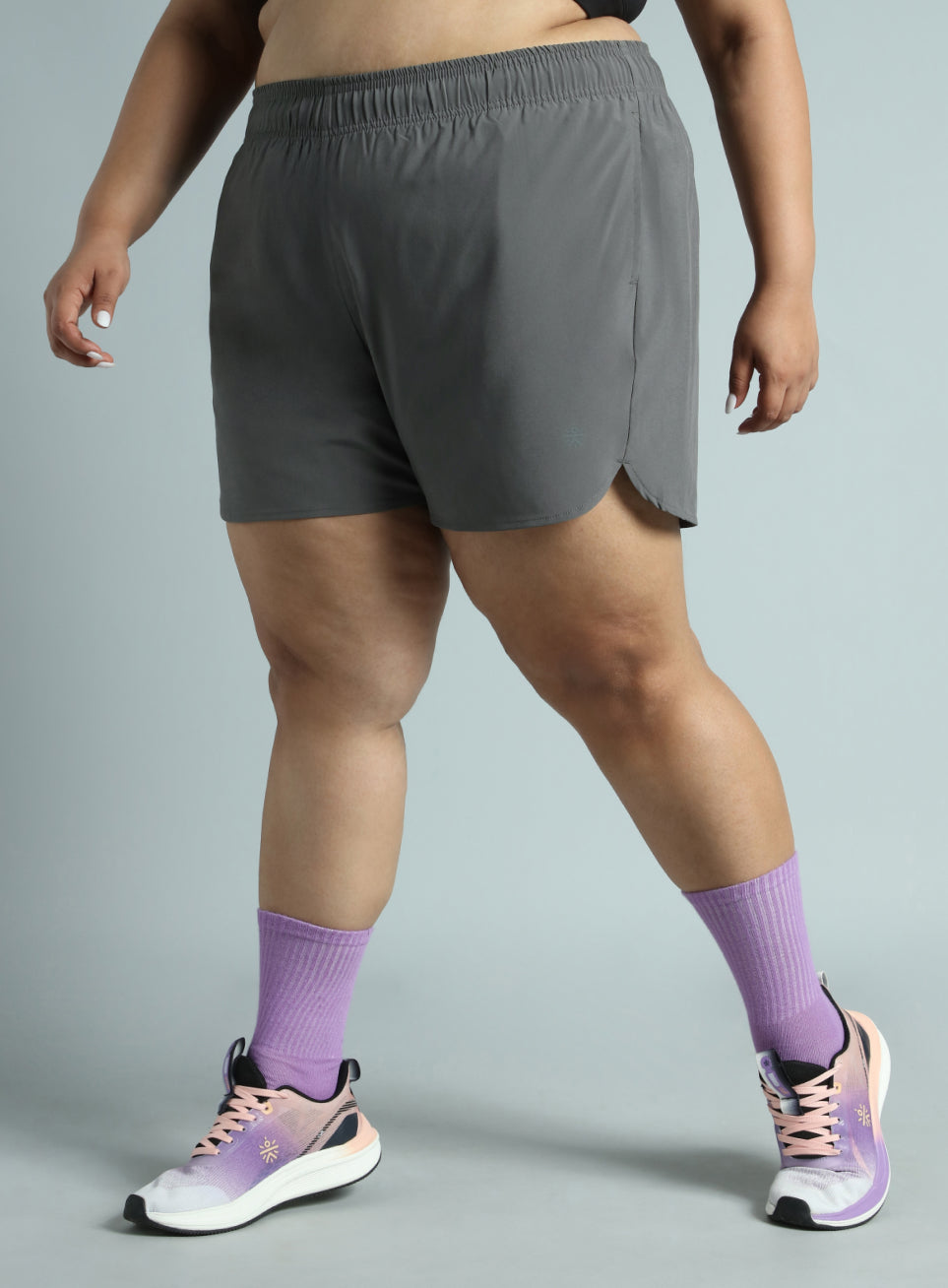 Women's Dark Grey Running Essential Plus Size Shorts