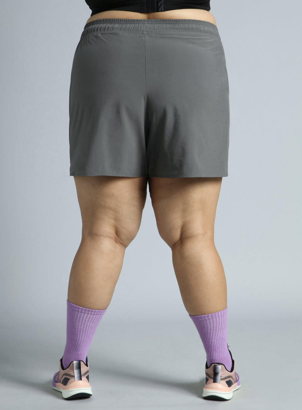 Women's Dark Grey Running Essential Plus Size Shorts