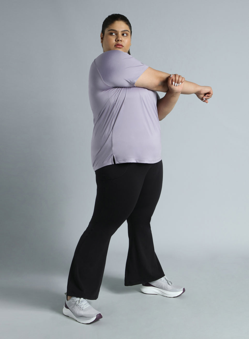 Women's Purple Running Essential Plus Size Regular Fit T-shirt