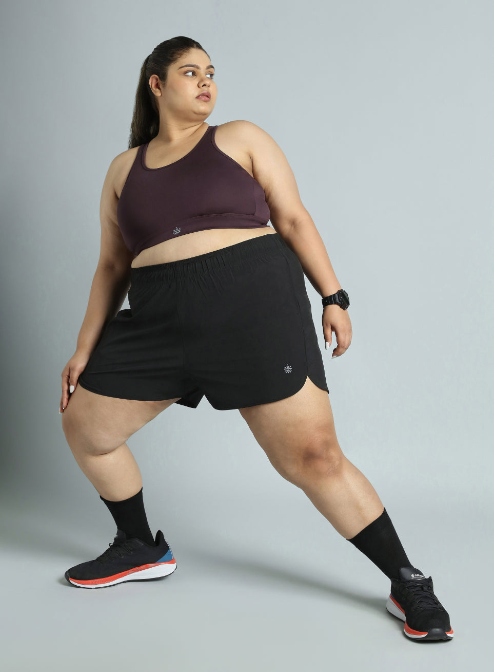 Women's Plum Racer Back Hook Running High Support Plus Size Sports Bra