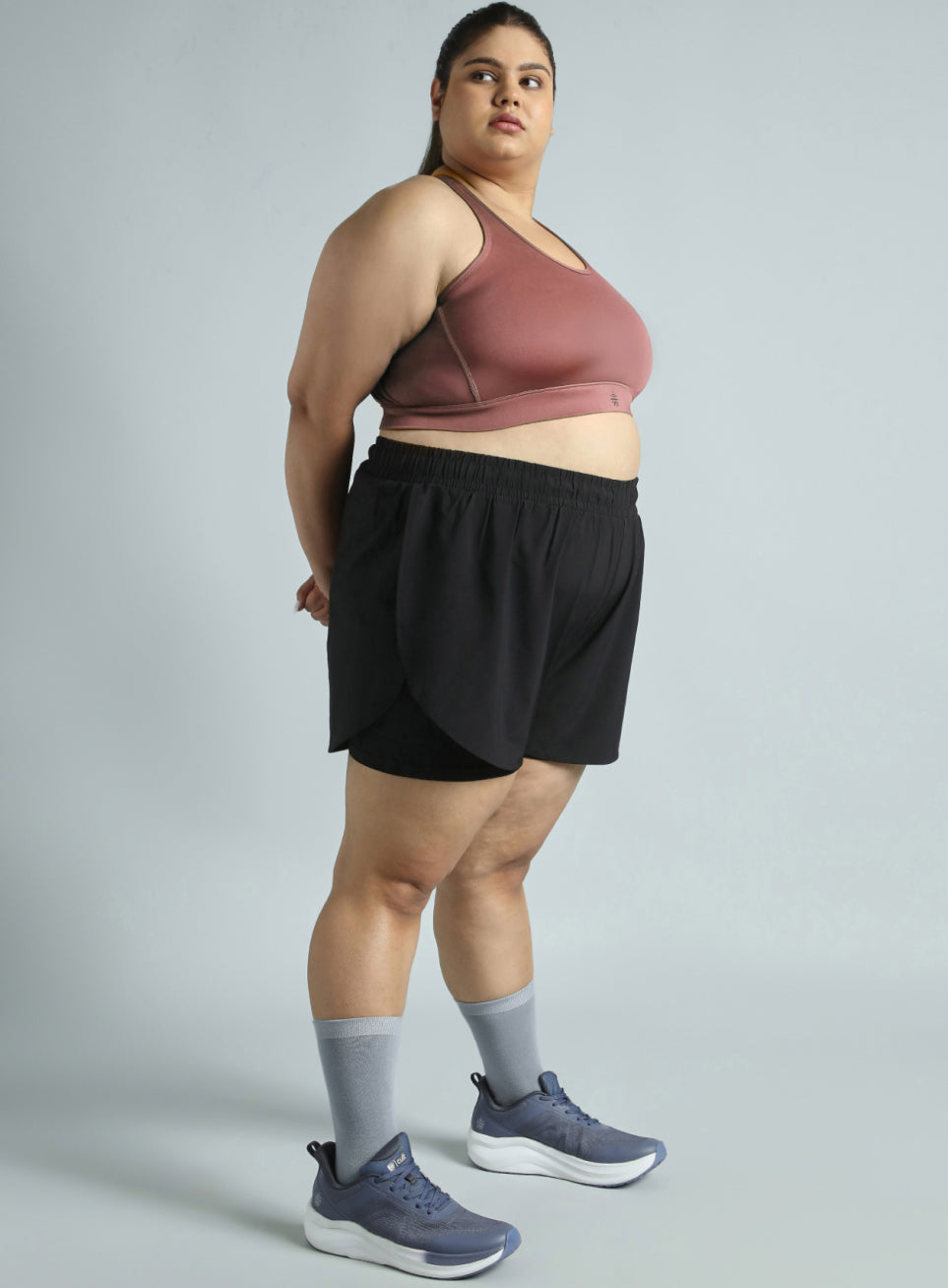 Women's Red Cross Back Hook Training High Support Plus Size Sports Bra