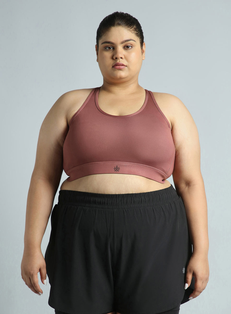 Women's Red Cross Back Hook Training High Support Plus Size Sports Bra