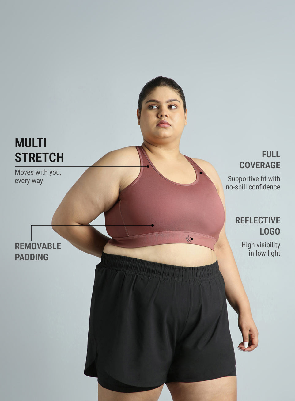 Women's Red Cross Back Hook Training High Support Plus Size Sports Bra