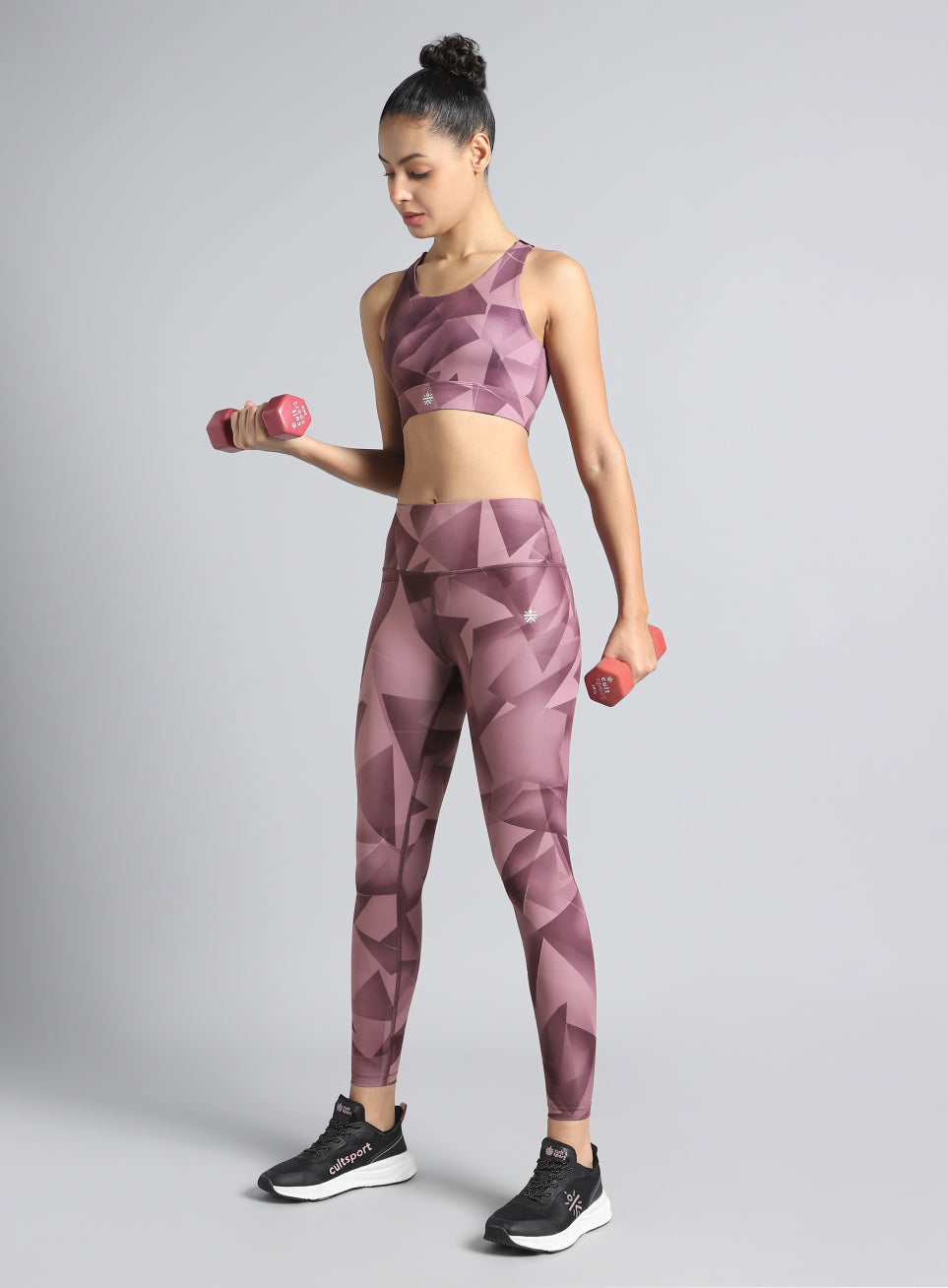 Women's Purple Feel The Beat Printed High Support Bra