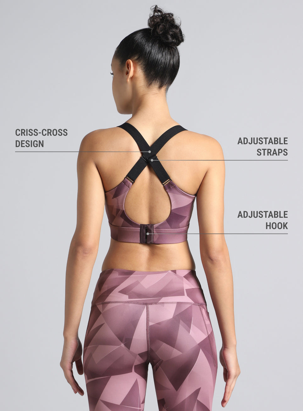 Women's Purple Feel The Beat Printed High Support Bra