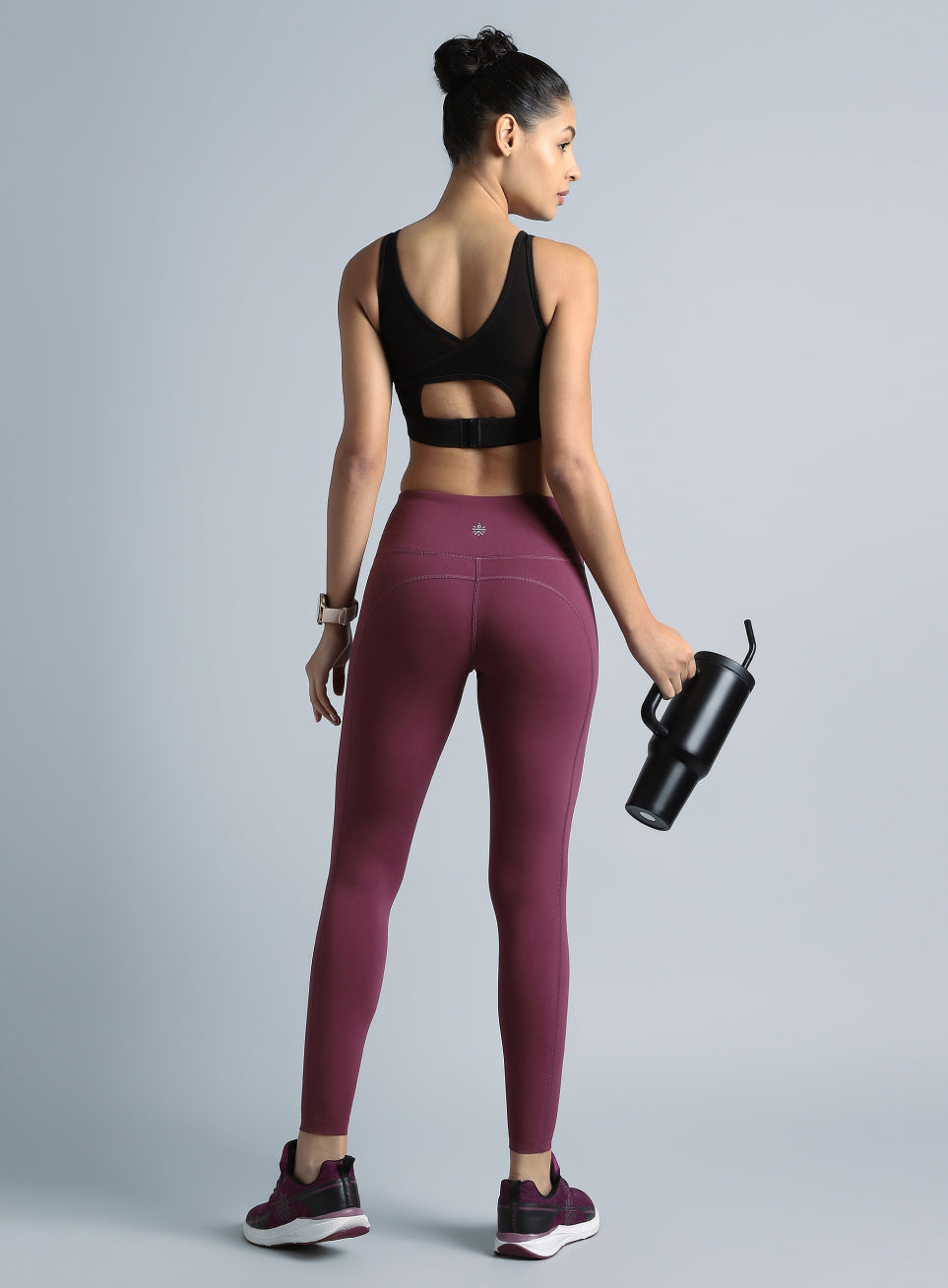 Women's Black AOP Cross Over High Impact Bra