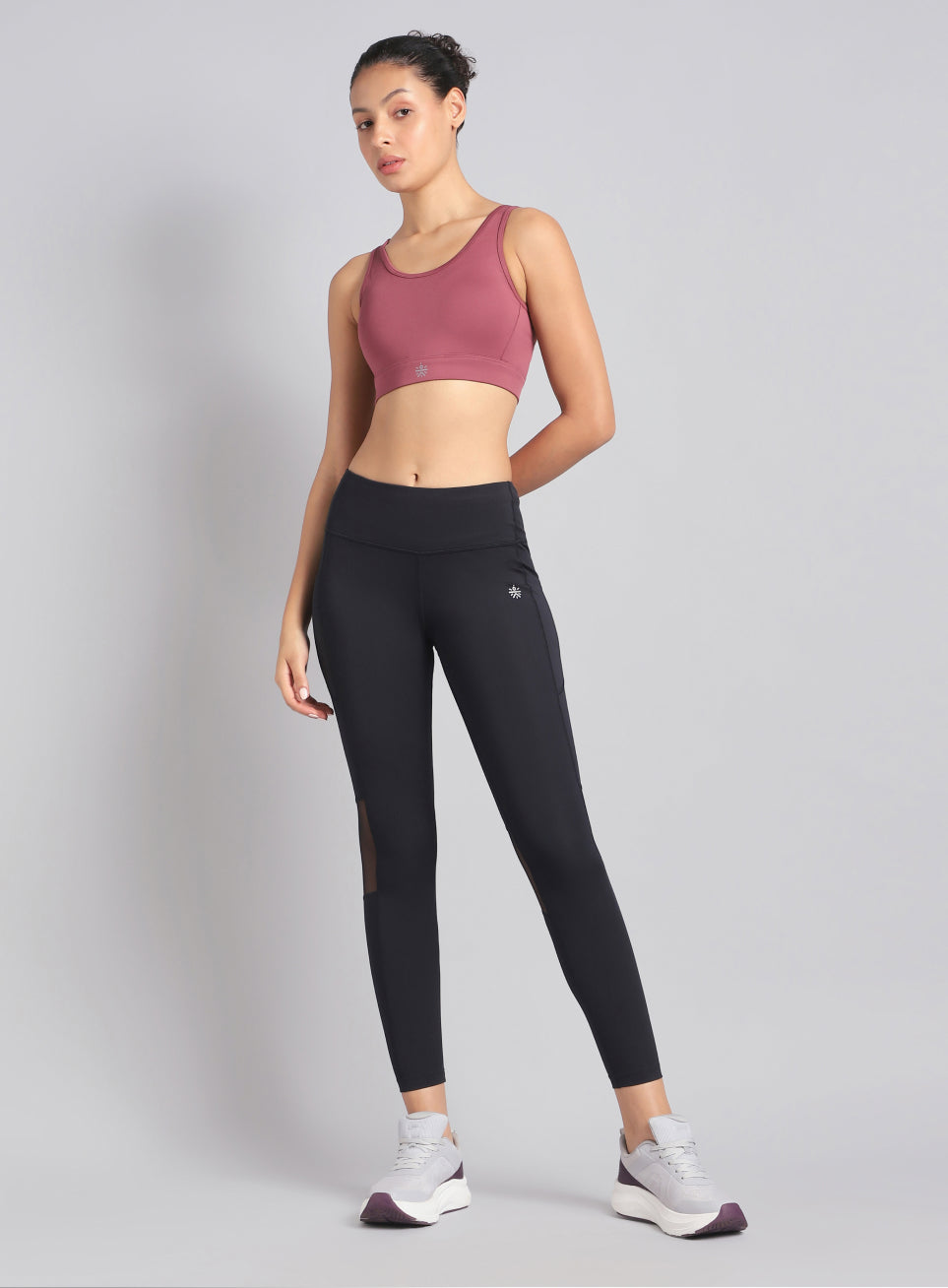 Women's Pink AOP Cross Over High Impact Bra