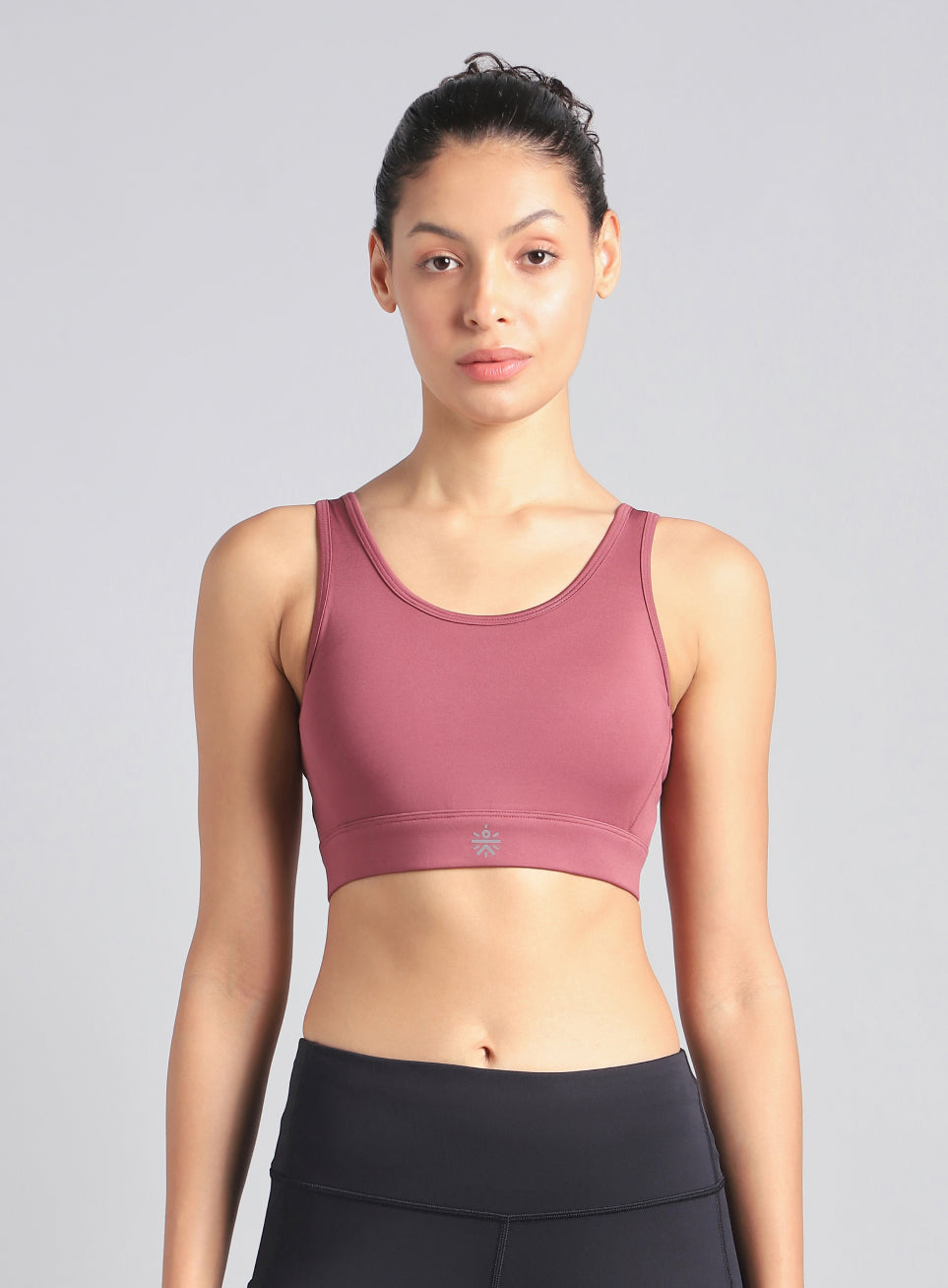 Women's Pink AOP Cross Over High Impact Bra