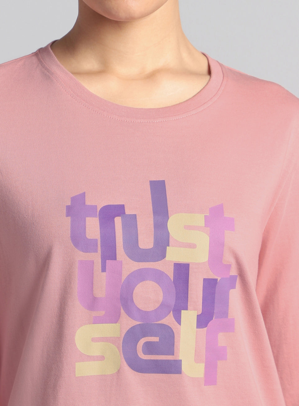 Women's Pink Trust Yourself Graphic T-shirt