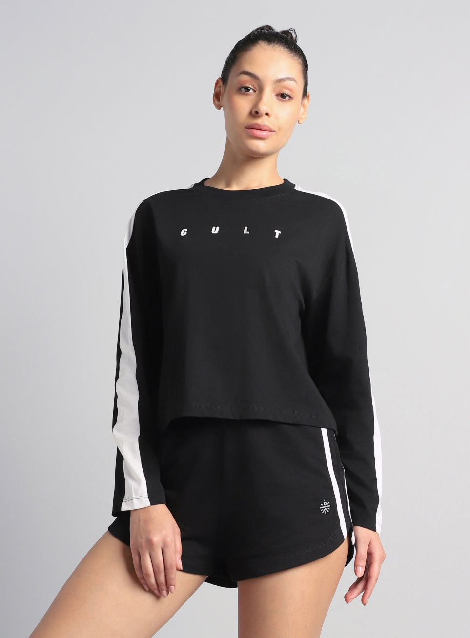 Women's Black Cult Sporty Full Sleeve T-shirt