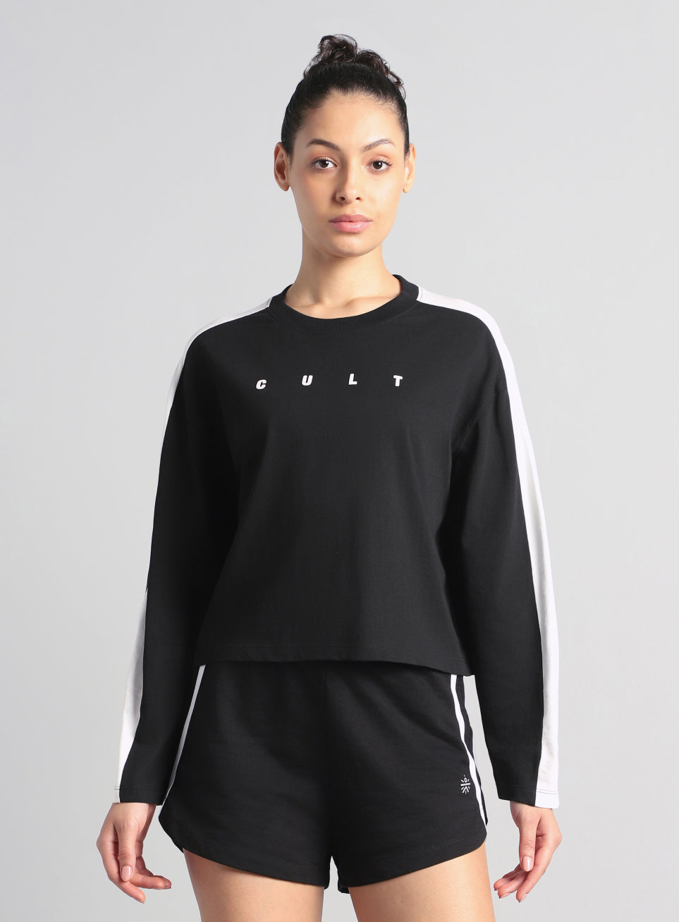 Women's Black Cult Sporty Full Sleeve T-shirt