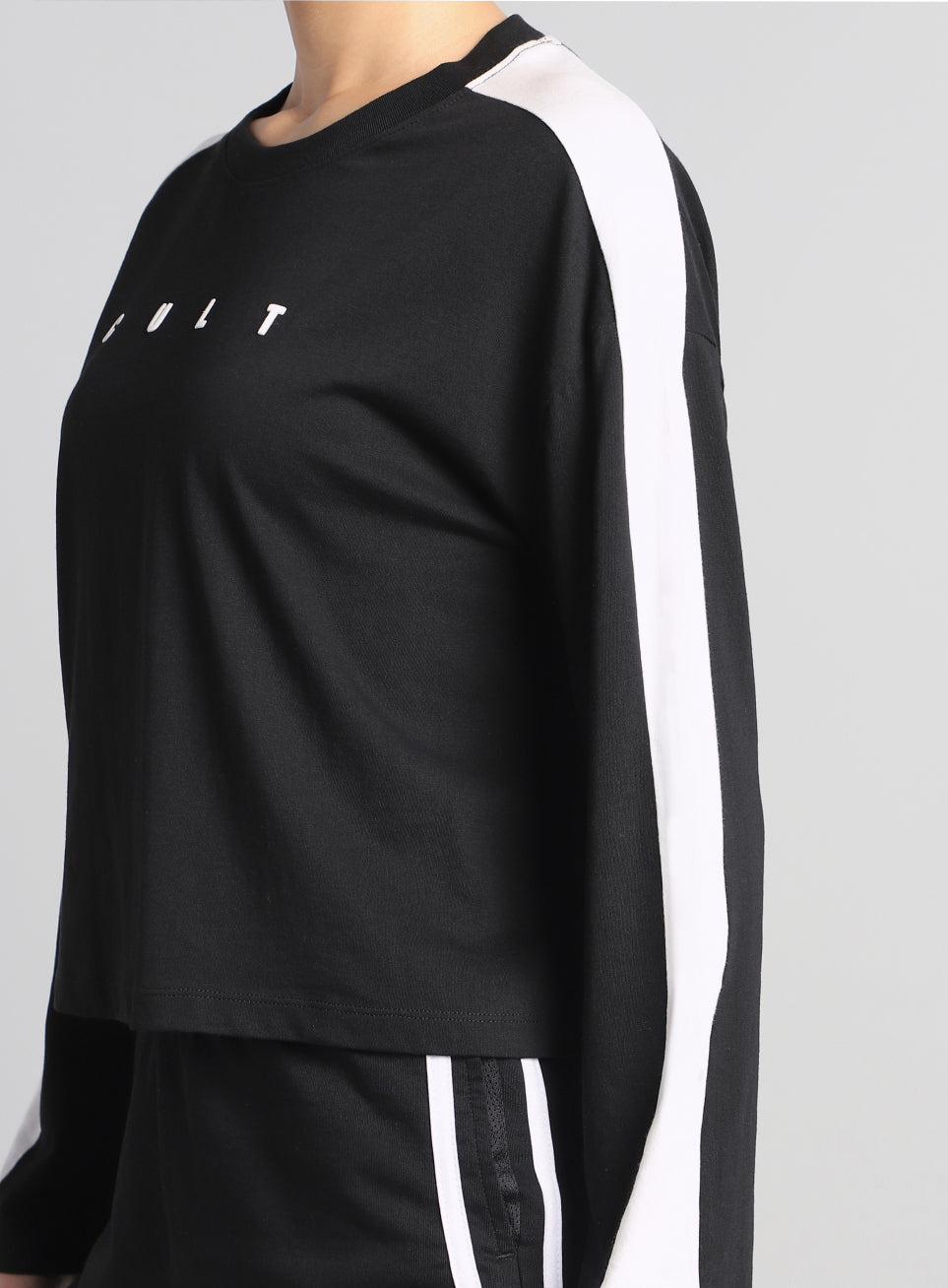 Women's Black Cult Sporty Full Sleeve T-shirt
