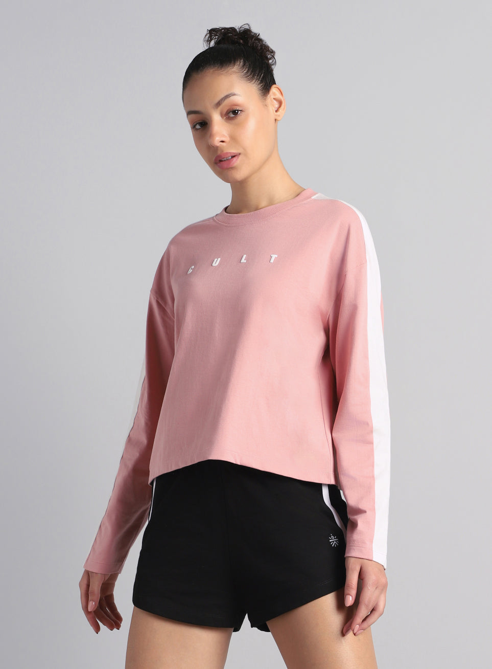 Women's Pink Cult Sporty Full Sleeve T-shirt
