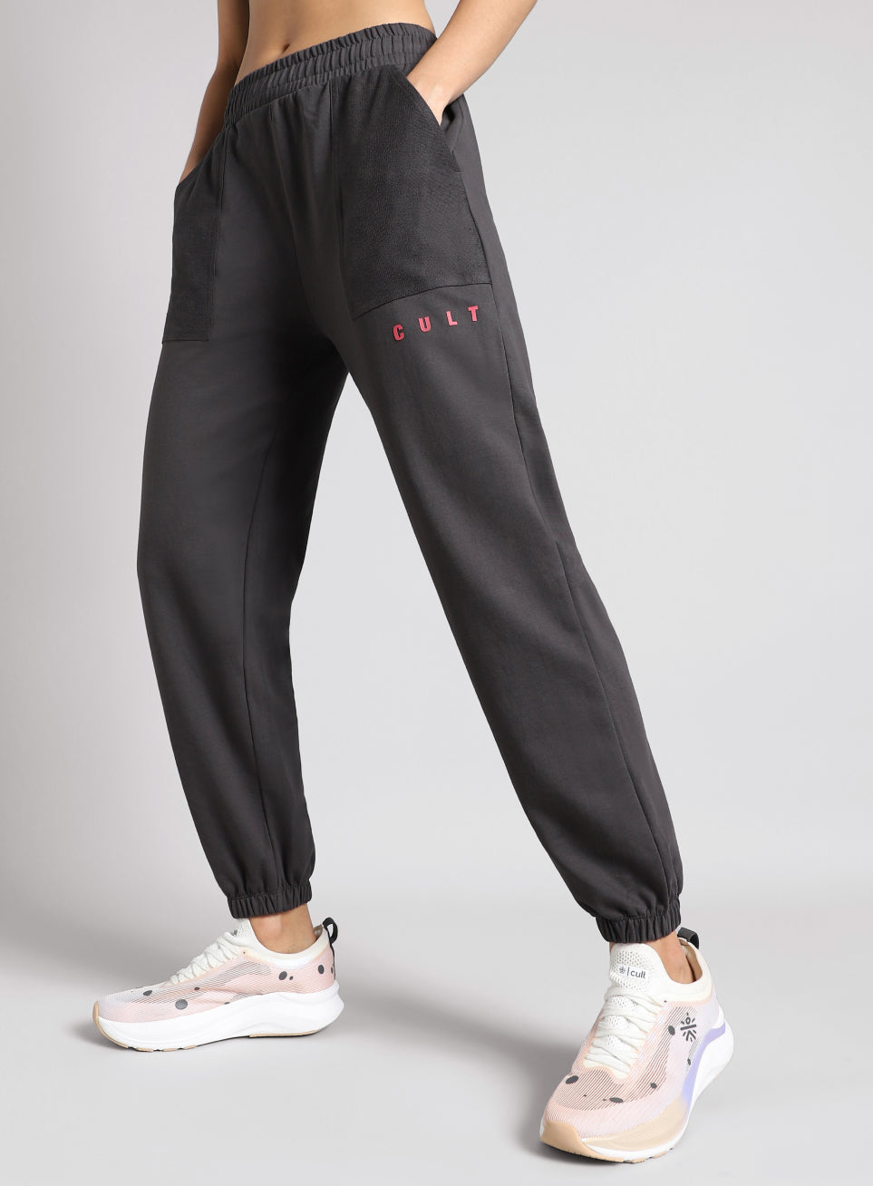 Women's Dark Grey Play On Reverse Pocket Joggers