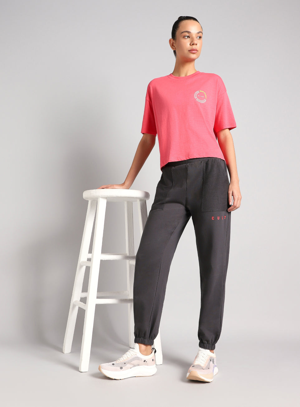 Women's Dark Grey Play On Reverse Pocket Joggers