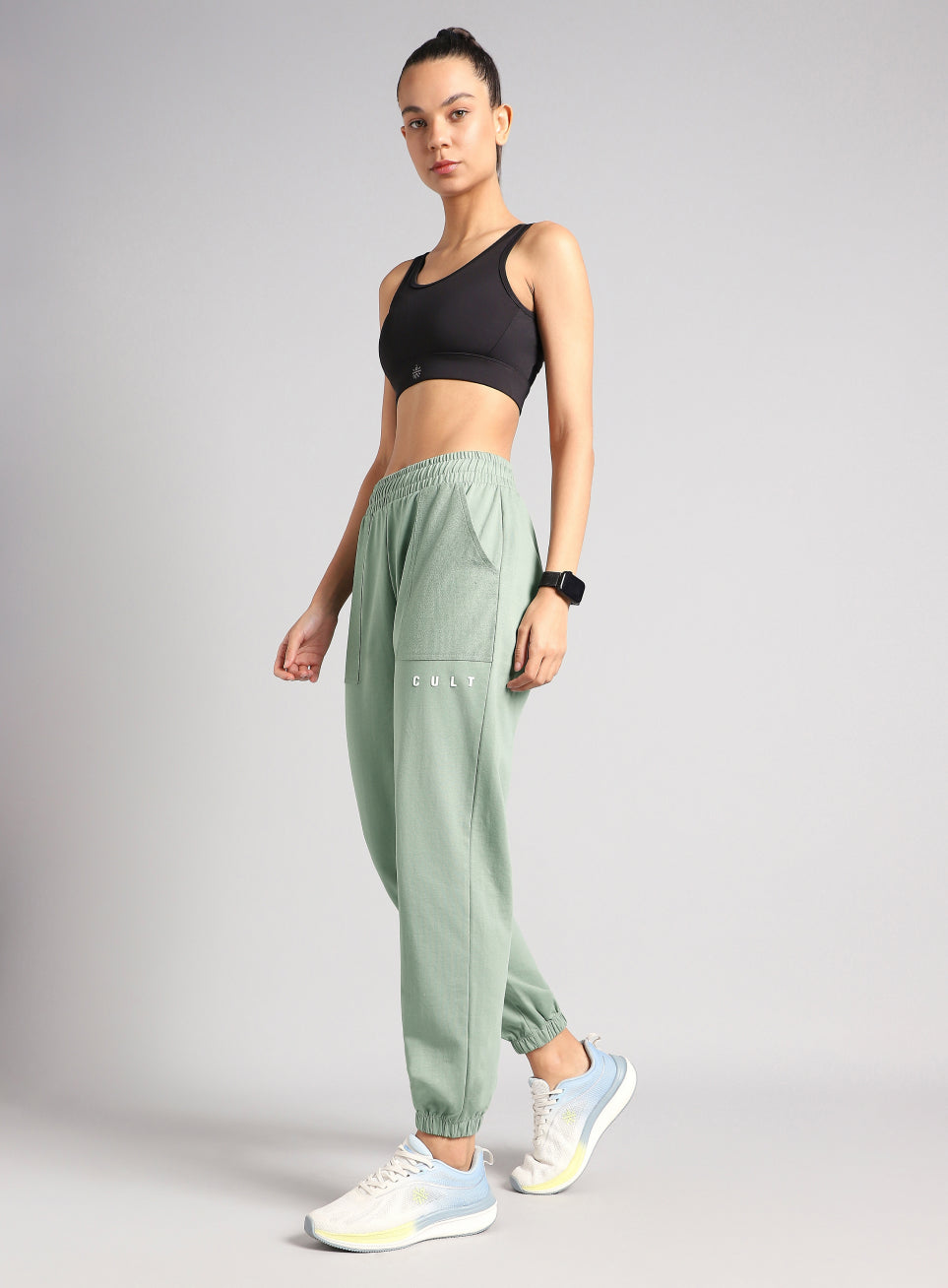 Women's Olive Play On Reverse Pocket Joggers