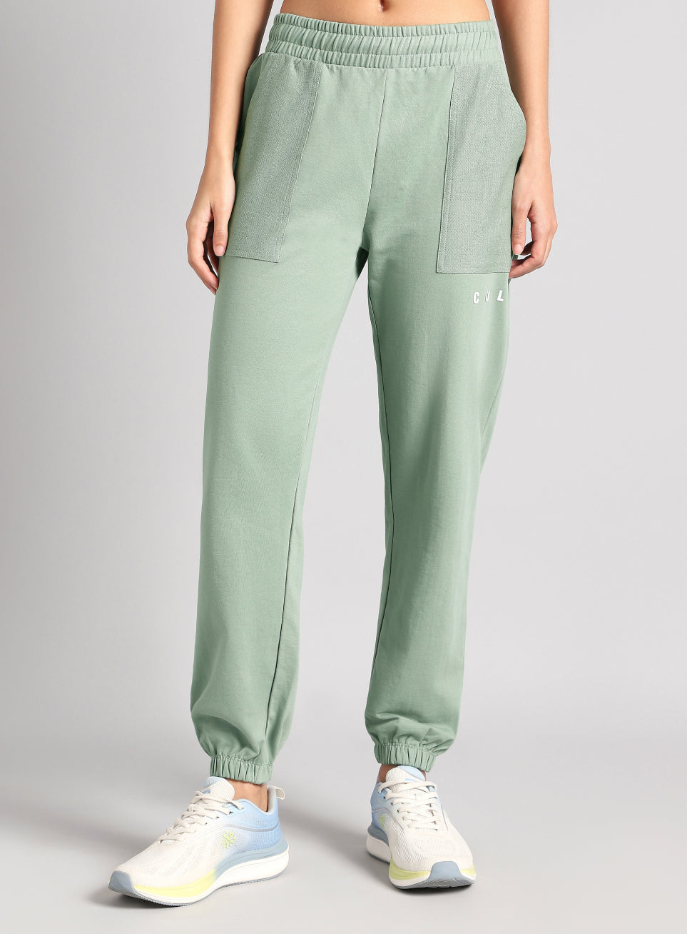 Women's Olive Play On Reverse Pocket Joggers