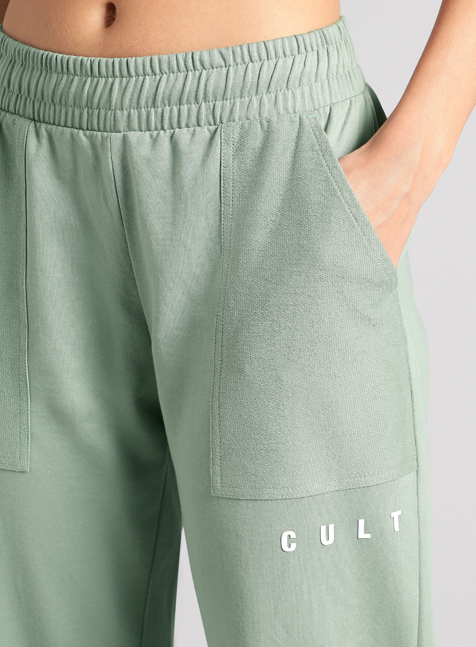 Women's Olive Play On Reverse Pocket Joggers