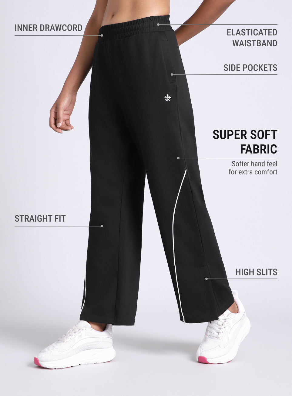 Women's Black Move Easy Trackpants
