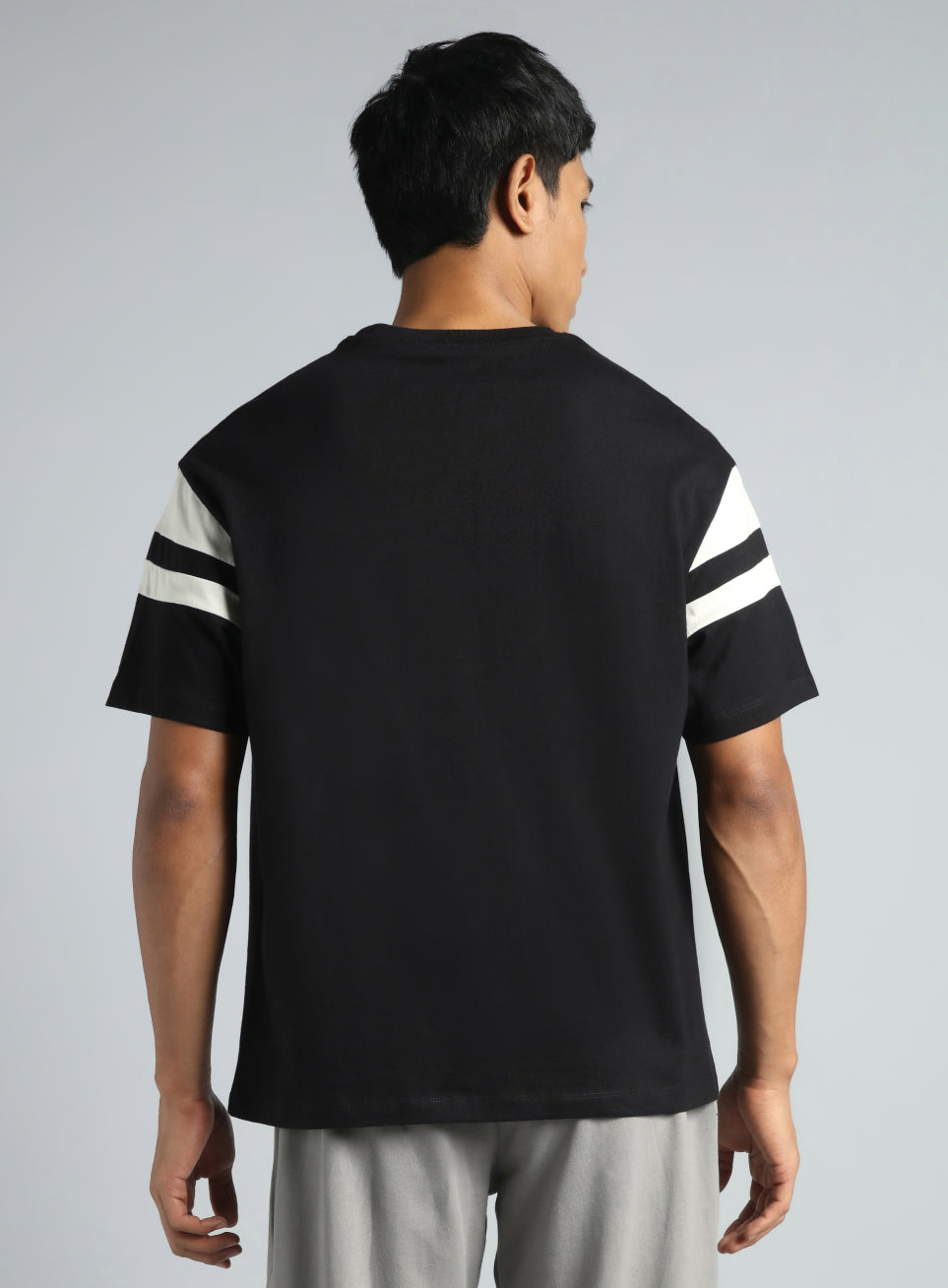 Men's Black Sports Spirit Graphic Relaxed fit T-shirt