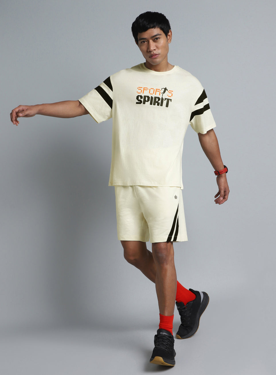 Men's Off White Sports Spirit Relaxed fit Graphic T-shirt
