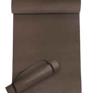 Cult Yoga Mat EVA 4mm with Carry Strap   Non-Slip, Lightweight, Cushioned & Sweat-Resistant Exercise Mat   Durable, Portable & Eco-Friendly Workout Mat for Yoga, Pilates, Home Gym & Fitness   Brown