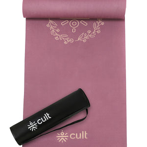 CULT TPE Yoga Mat 10mm Extra Thick with Carry Strap and Bag   Non-Toxic, Latex-Free, Anti-Slip, Tear-Resistant & Lightweight   Superior Cushioning for Joint Support, Ideal for Yoga, Pilates, Meditation & Home Workouts - Maroon