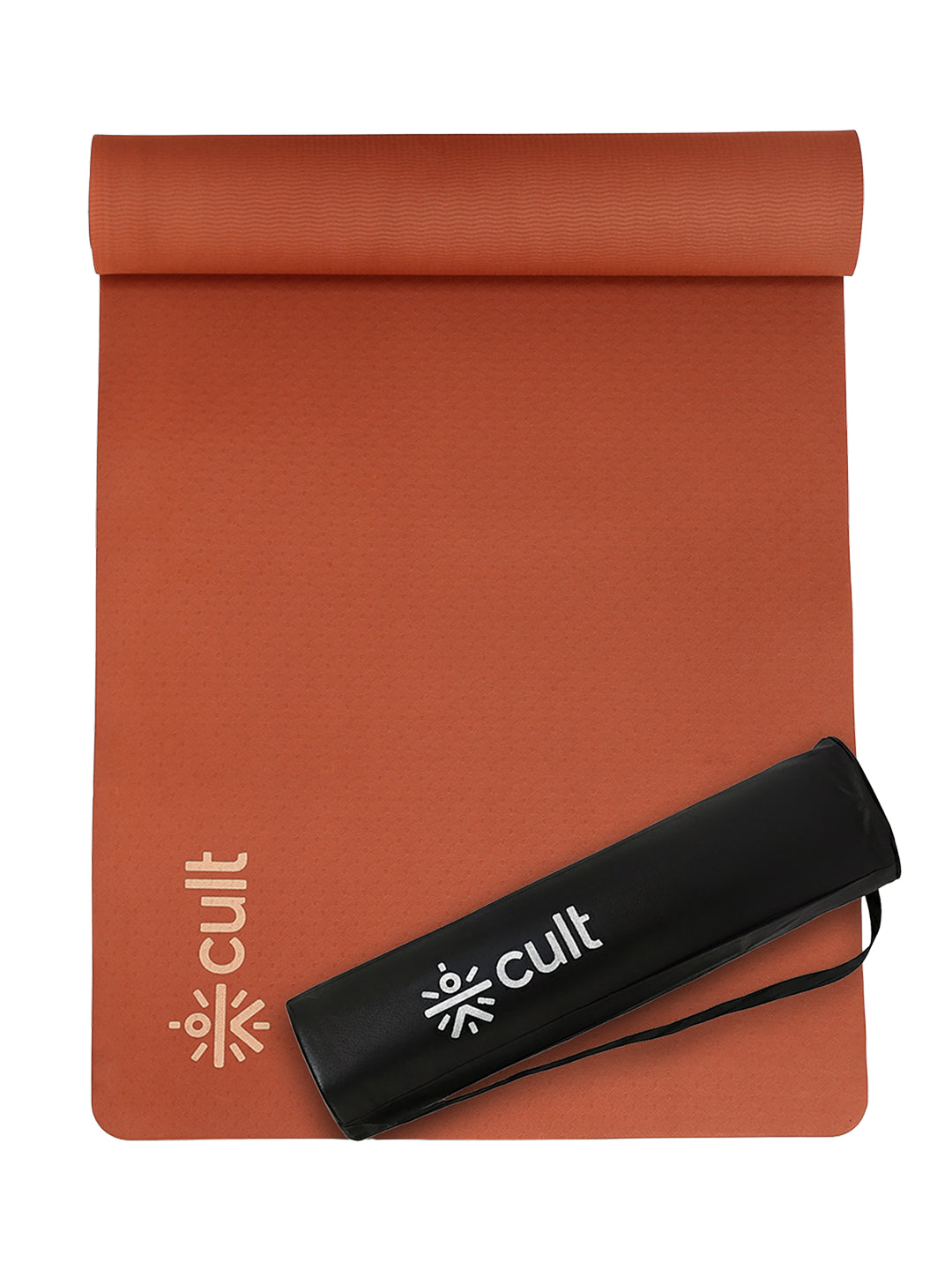 Cult TPE Yoga Mat, Non-Toxic Latex-Free, Anti-Slip, Extra-Thick Cushioning, Tear-Resistant, Travel Strap 6mm (Brown)