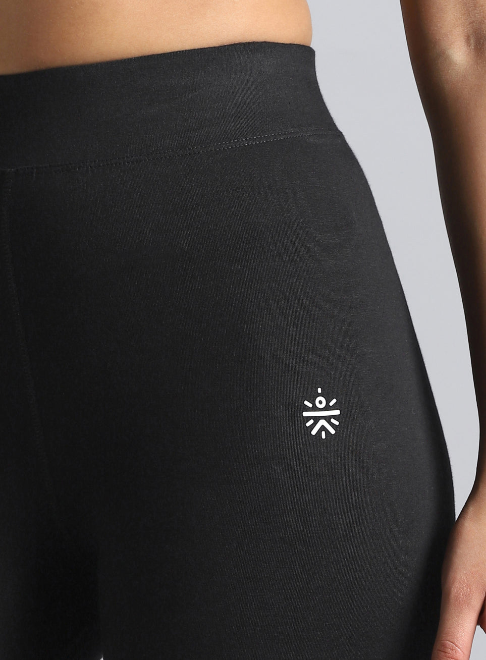 Women's Black Yoga Flow Cotton Tights