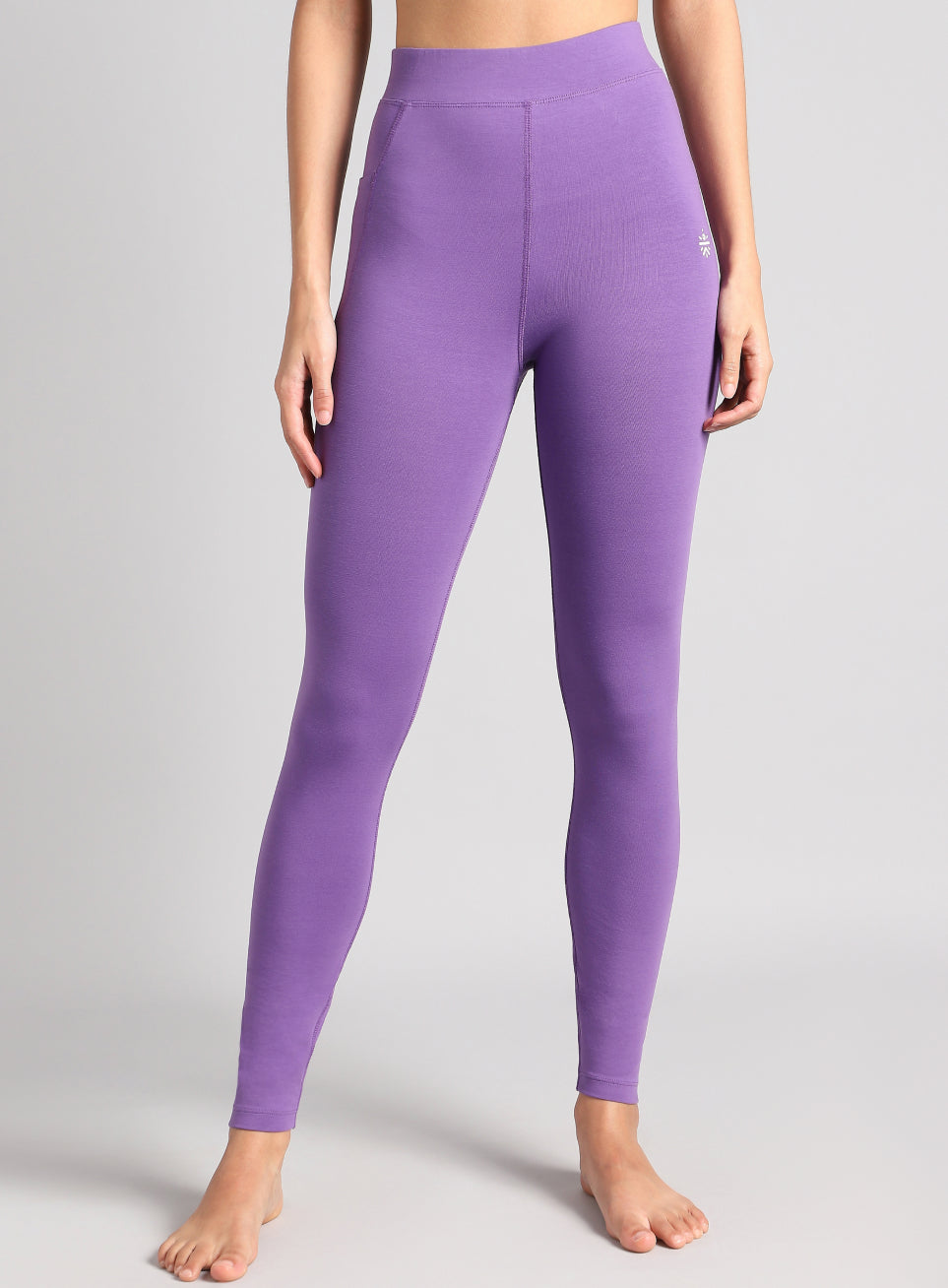 Women's Purple Yoga Flow Cotton Tights