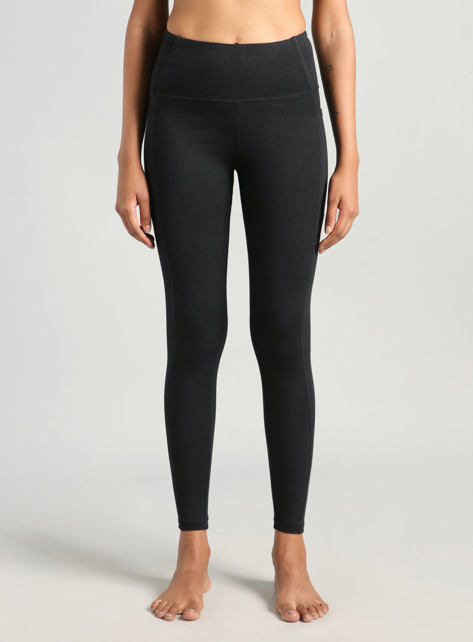 Women's Black Pause and Align Cotton Yoga Tights