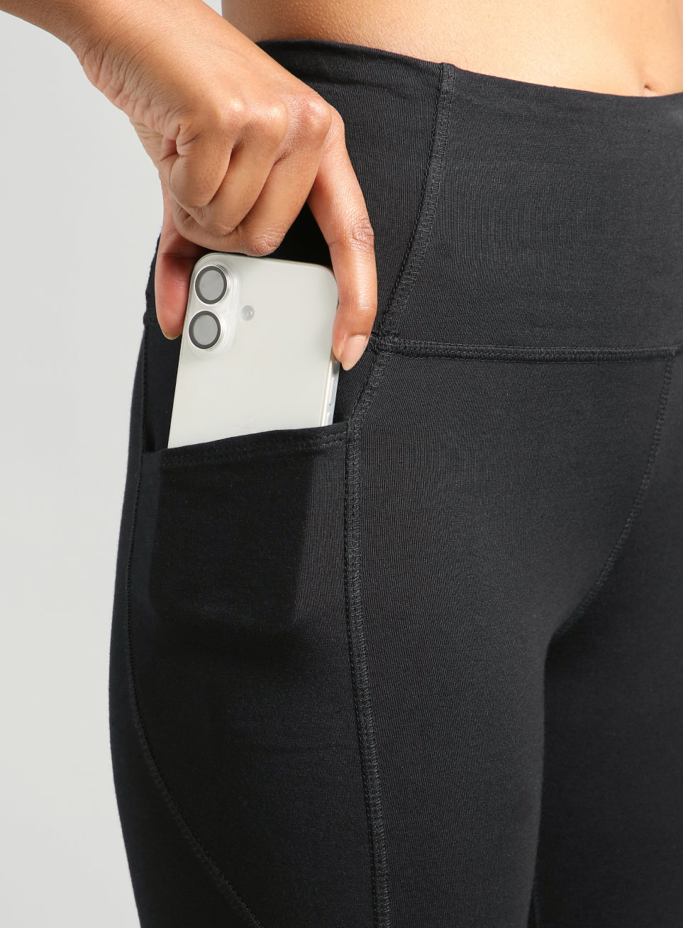 Women's Black Pause and Align Cotton Yoga Tights