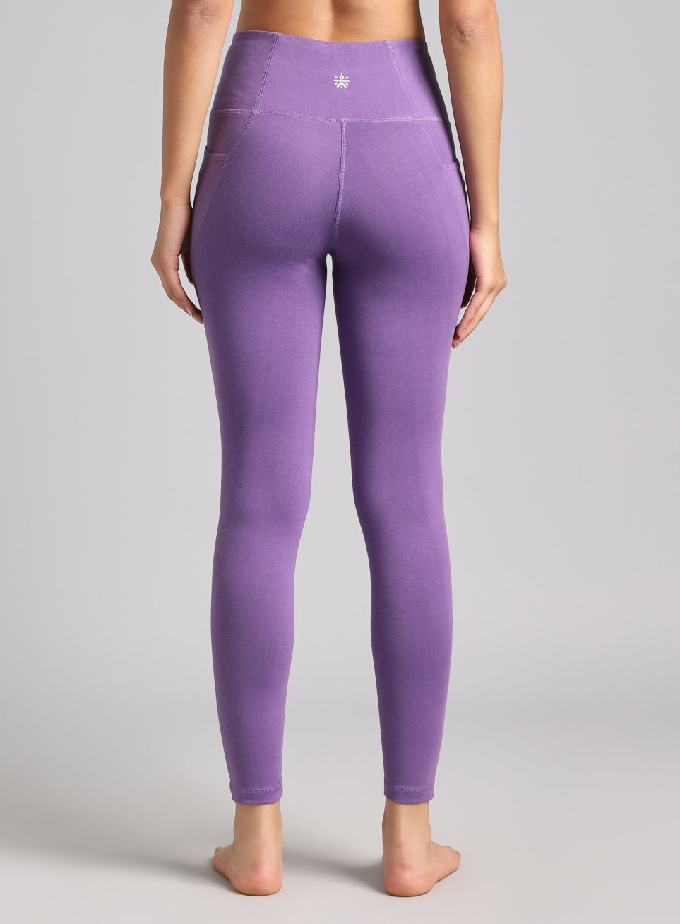 Women's Purple Pause and Align Cotton Yoga Tights