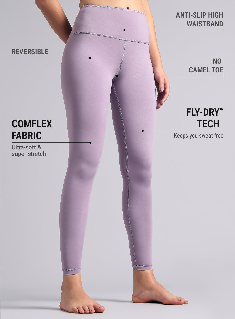 Women's Purple Yoga Reversible COMFlex Tights