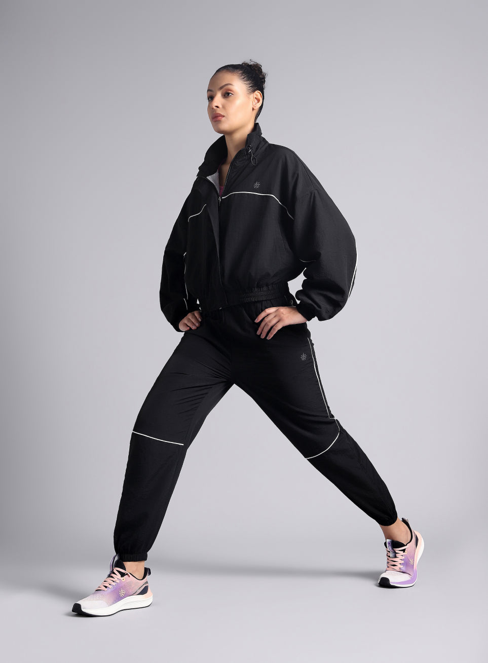 Women's Black Sporty Outrun Track Suit