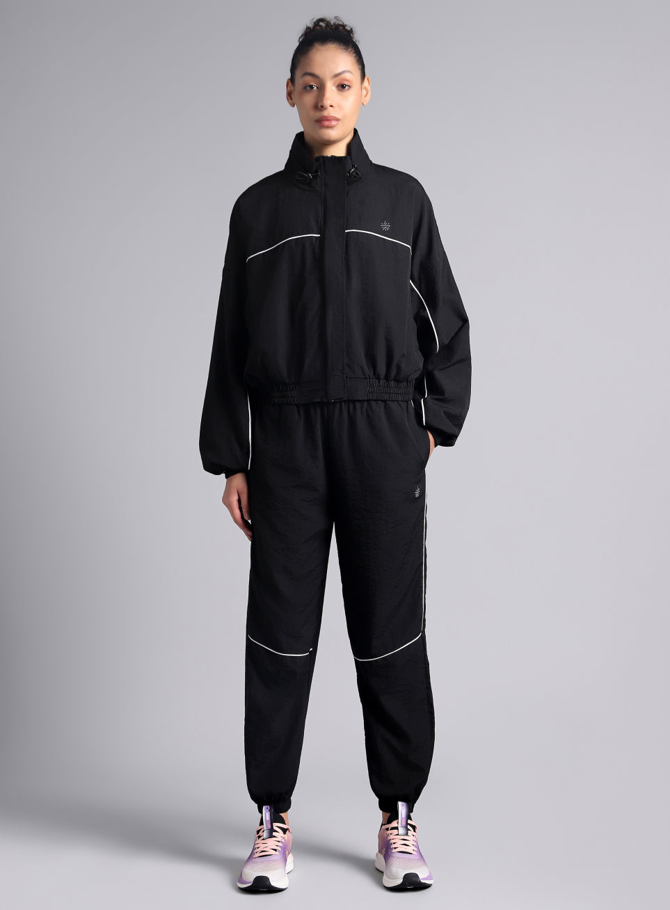 Women's Black Sporty Outrun Track Suit