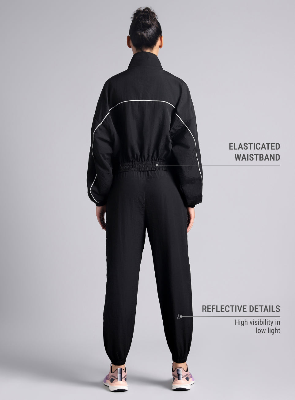 Women's Black Sporty Outrun Track Suit