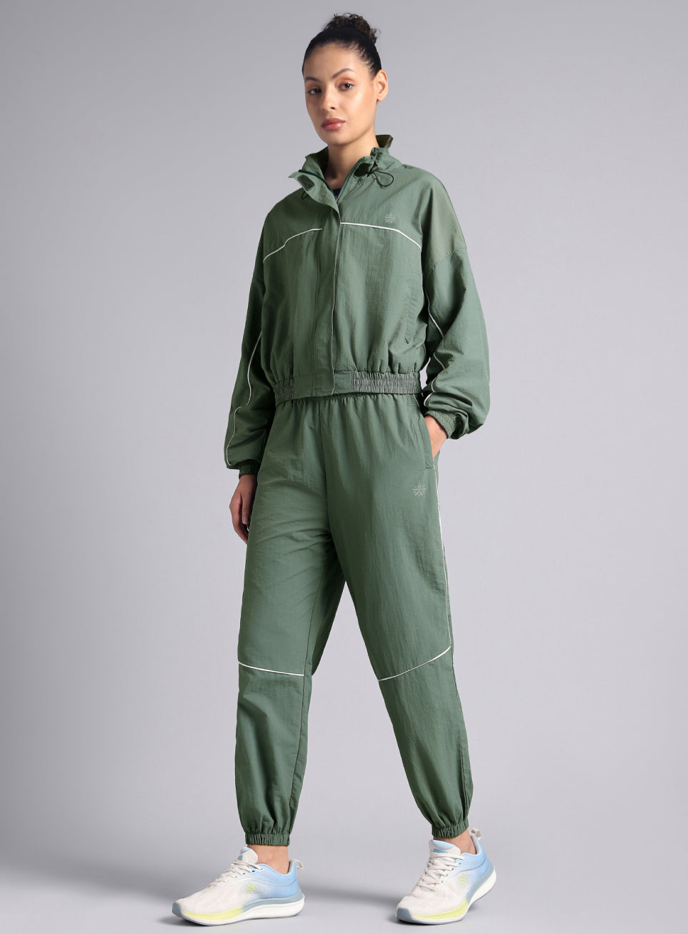Women's Green Sporty Outrun Track Suit