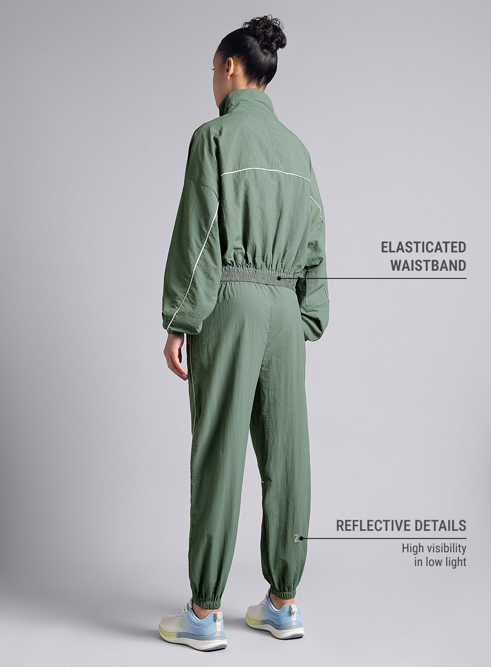 Women's Green Sporty Outrun Track Suit