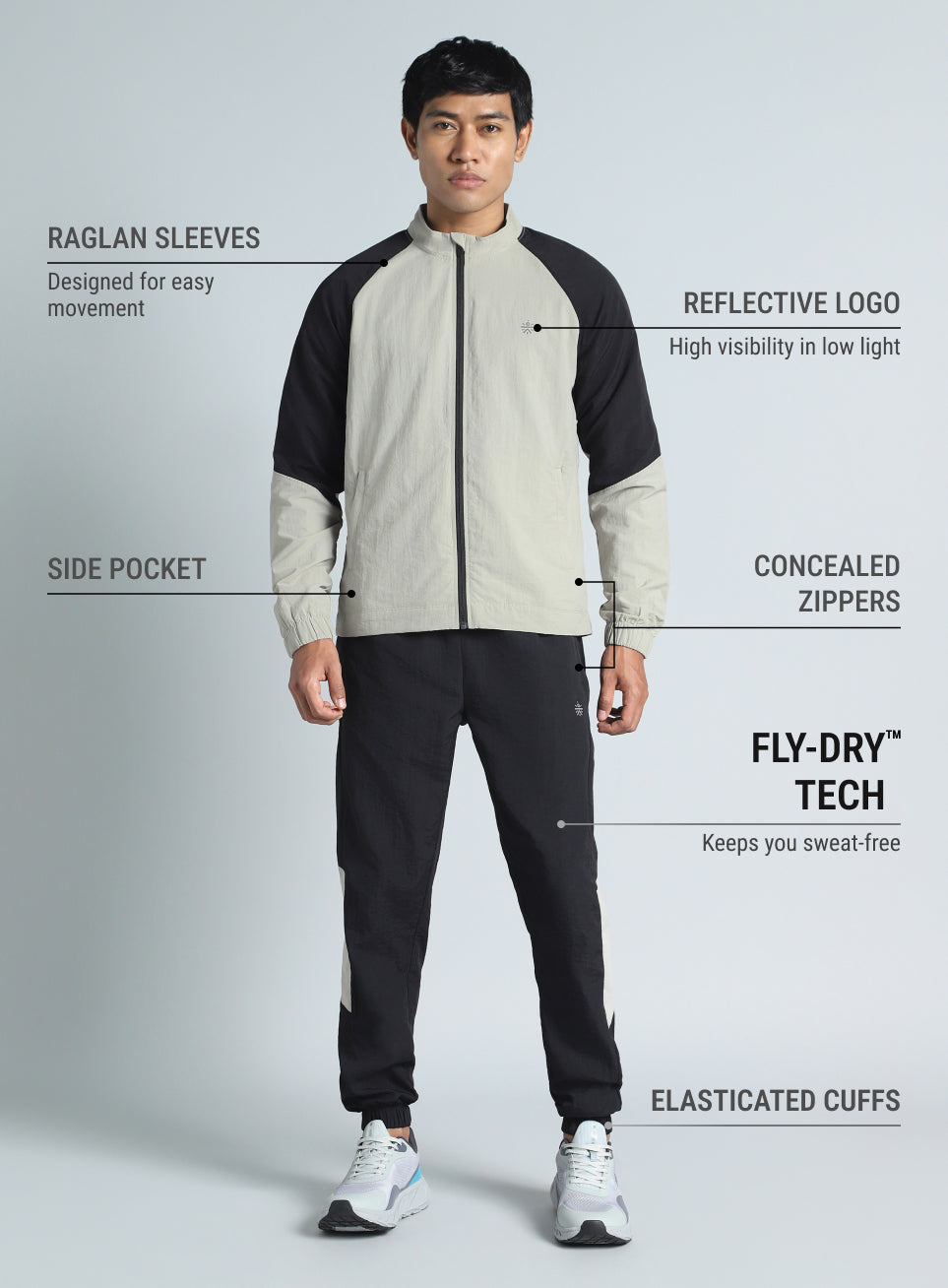 Men's Black Run Forward All Weather Track Suit
