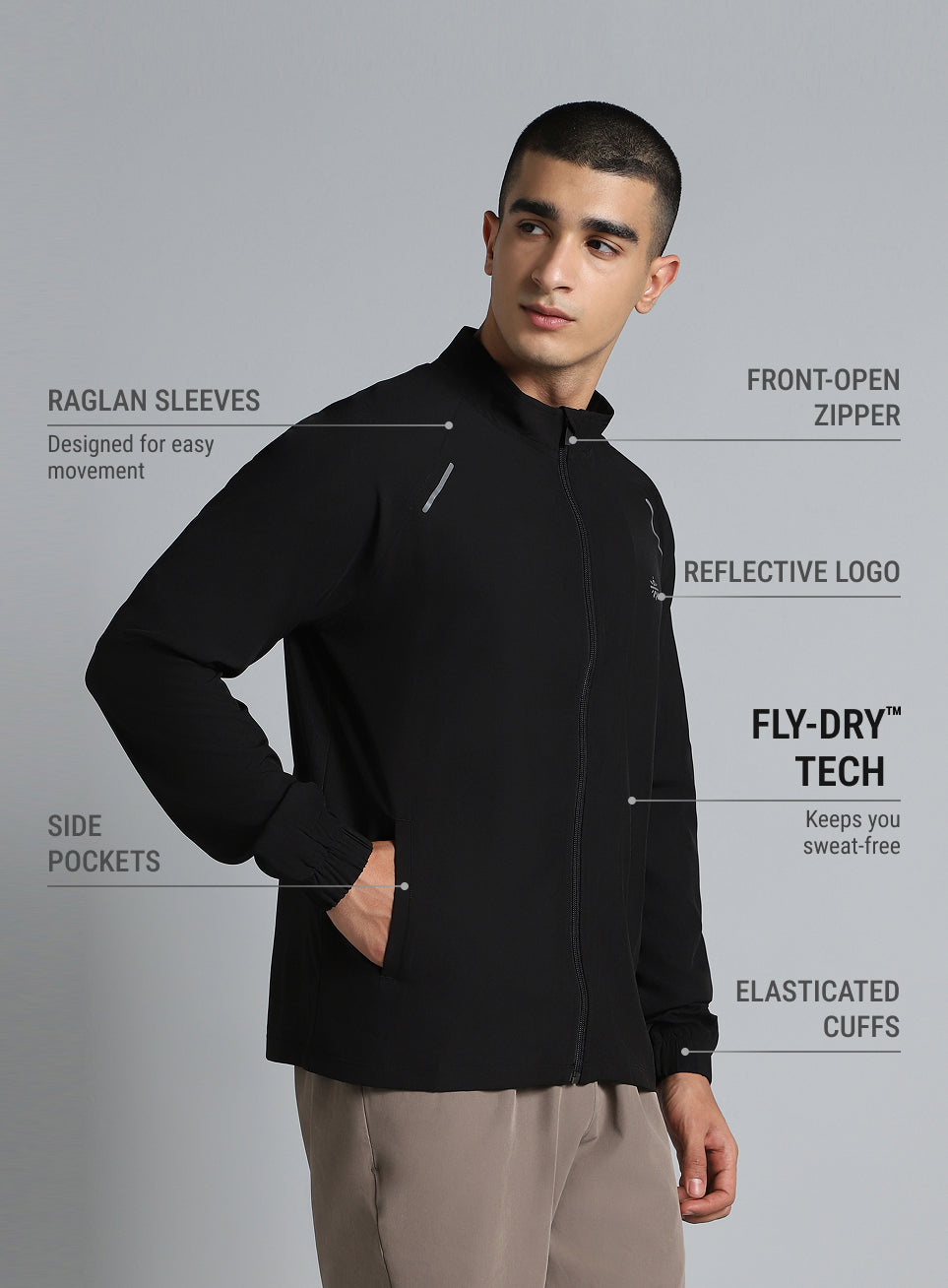 Men's Running Expert Black Lightweight Jacket