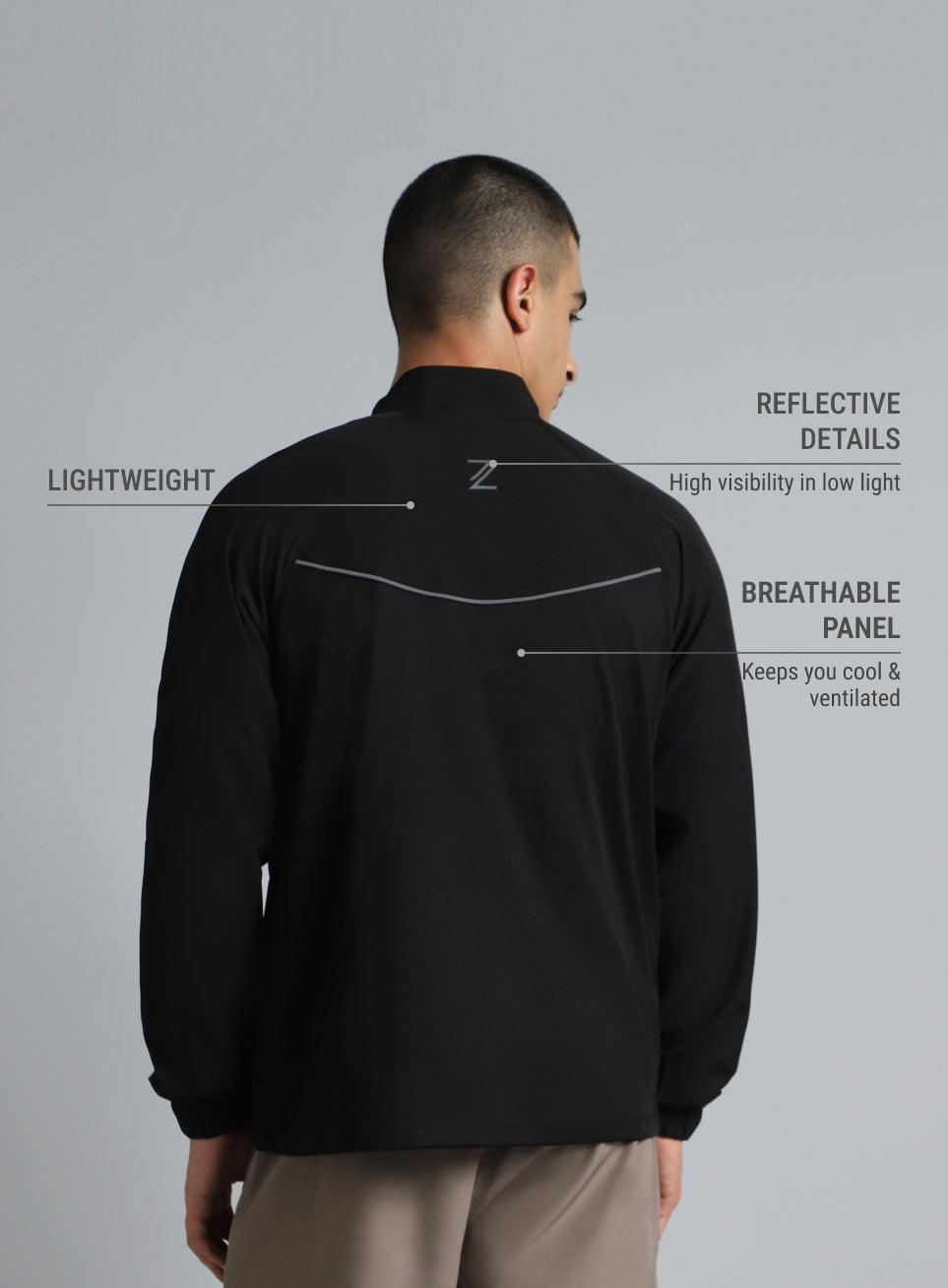 Men's Running Expert Black Lightweight Jacket