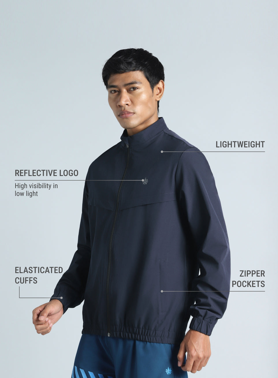 Men's Navy Train in Workout Jacket