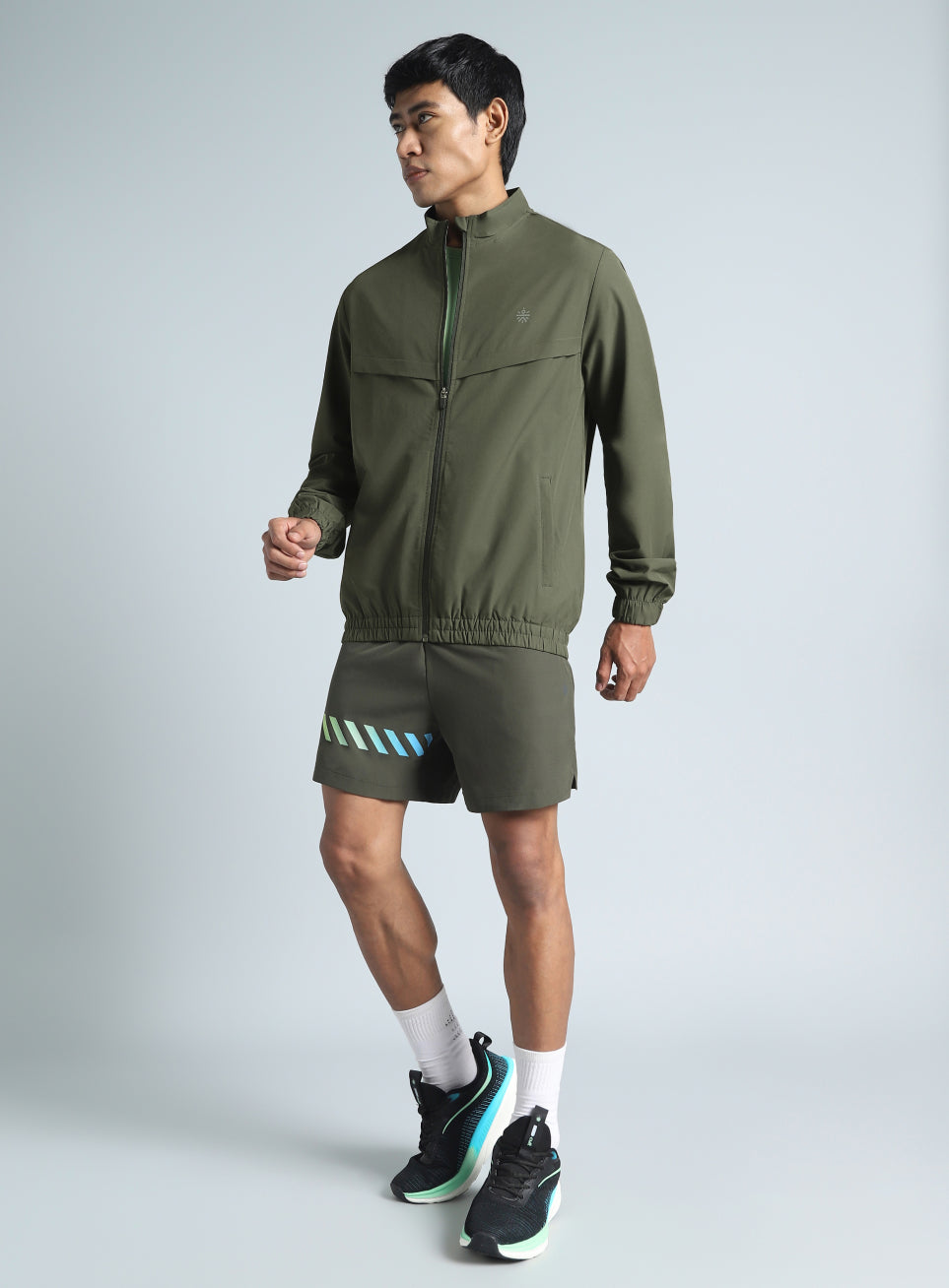 Men's Olive Train in Workout Jacket