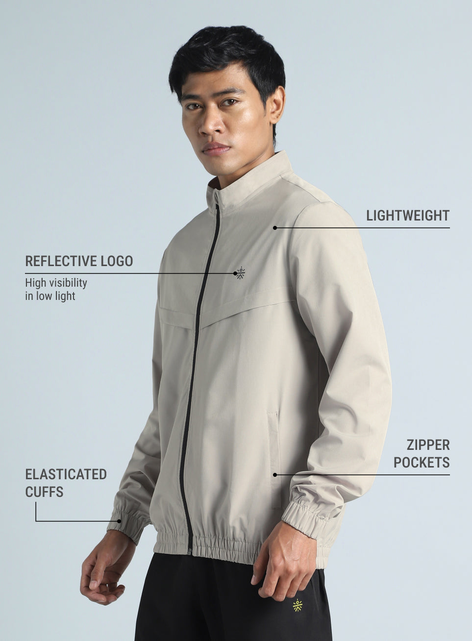 Men's Beige Train in Workout Jacket