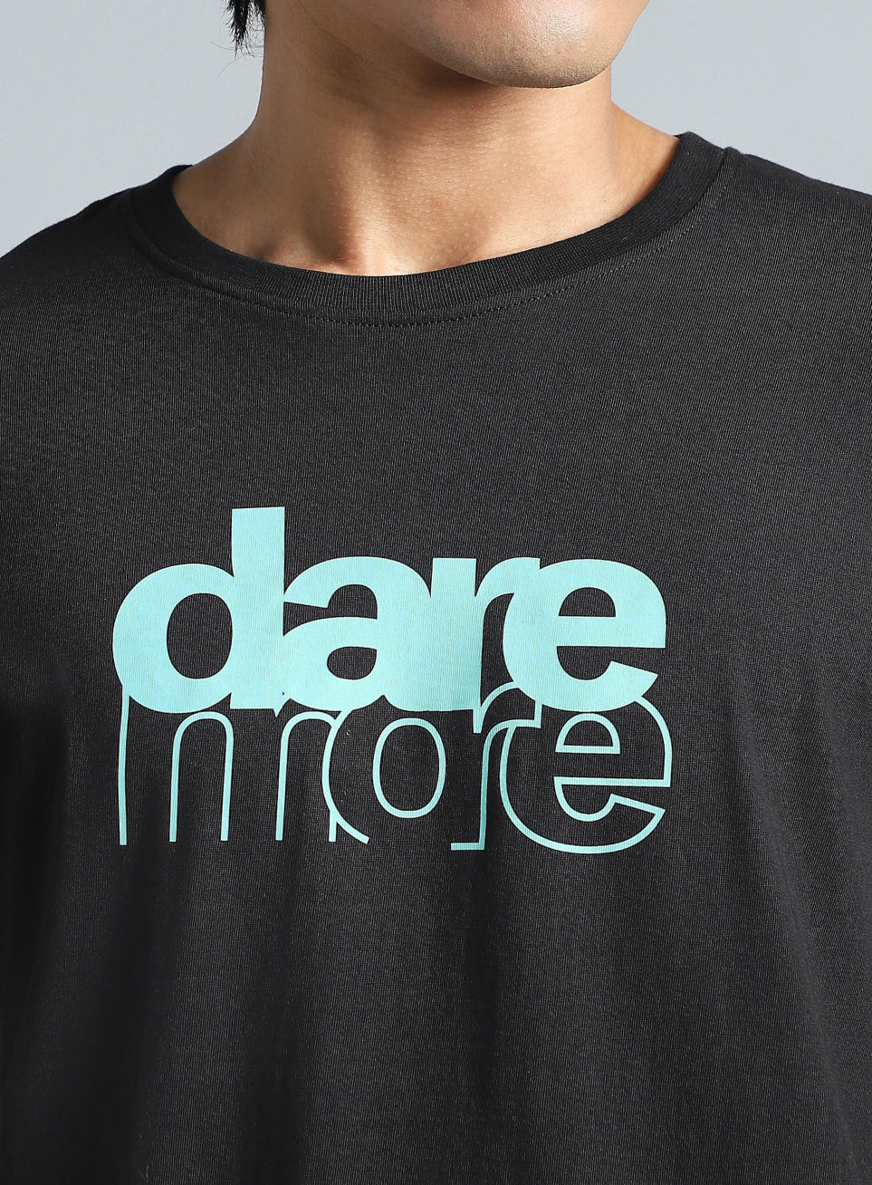 Men's Black Dare More Graphic Full Sleeve T-Shirt