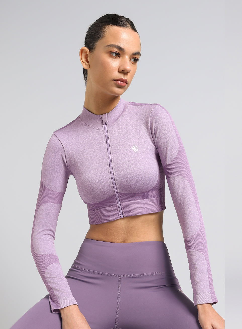 Women's Purple Snug Fit Seamless Jacket
