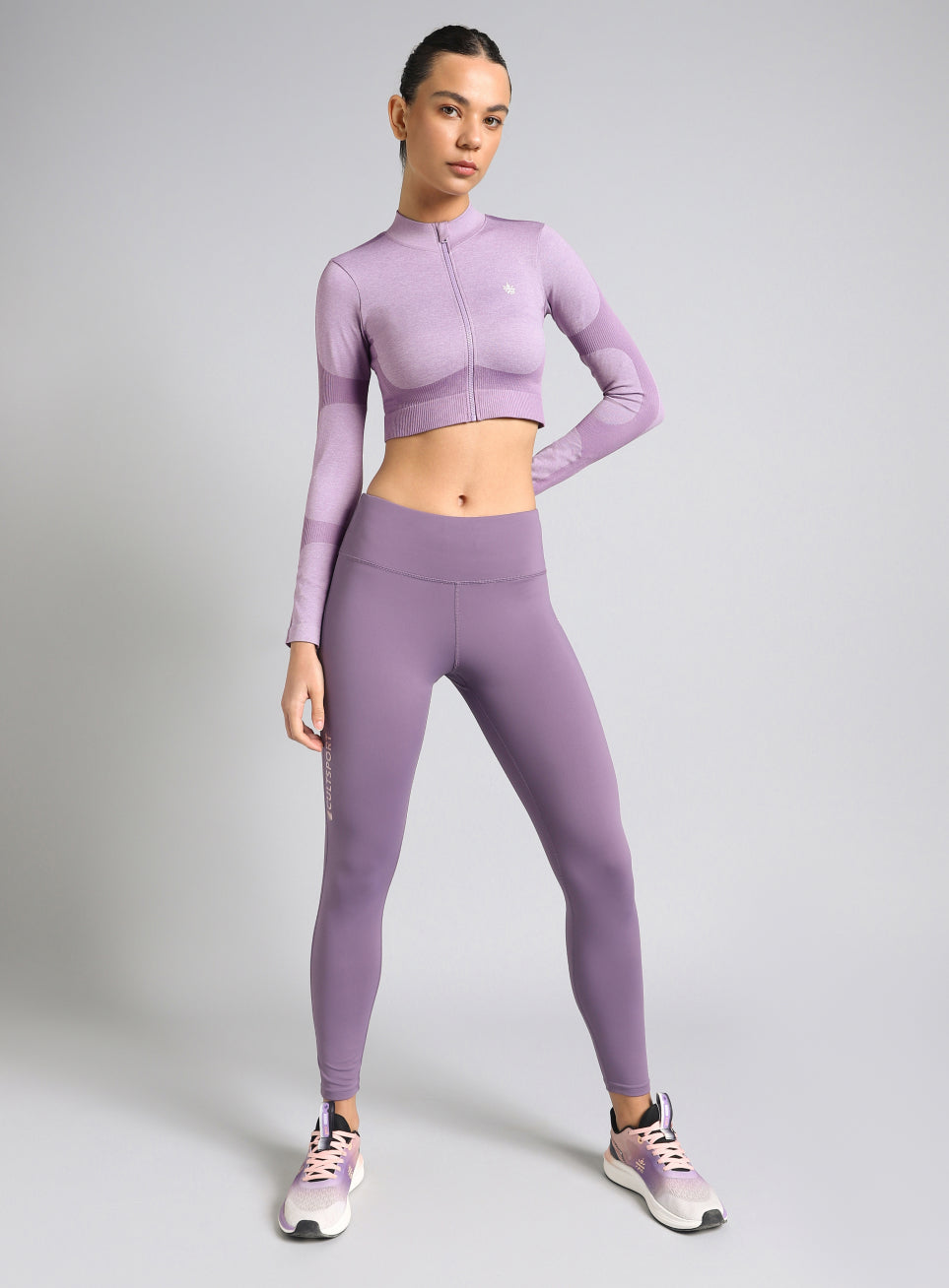 Women's Purple Snug Fit Seamless Jacket