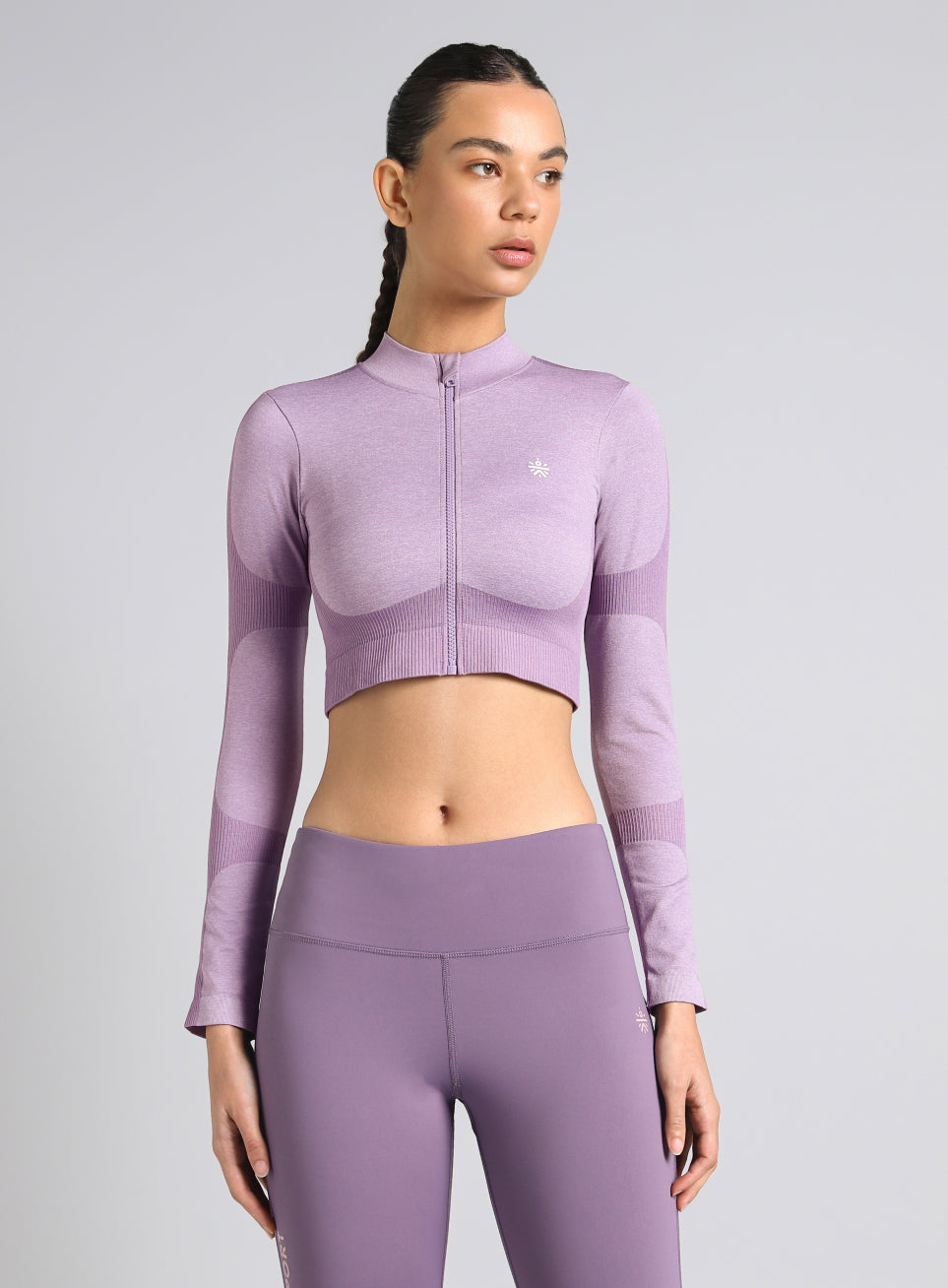 Women's Purple Snug Fit Seamless Jacket
